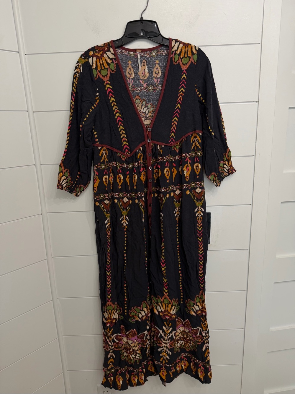 Free People Moody Combo Foley Long Sleeve Maxi Dress Size XS 36812 - Picture 9 of 16